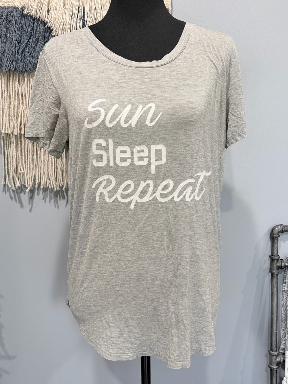 Last Days! GapBody Sun Sleep Repeat Tee XS Gray Lounge Sleepwear Pajama Top